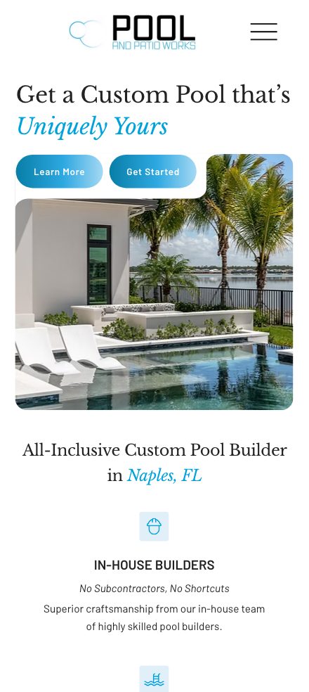 Pool and Patio Works on mobile