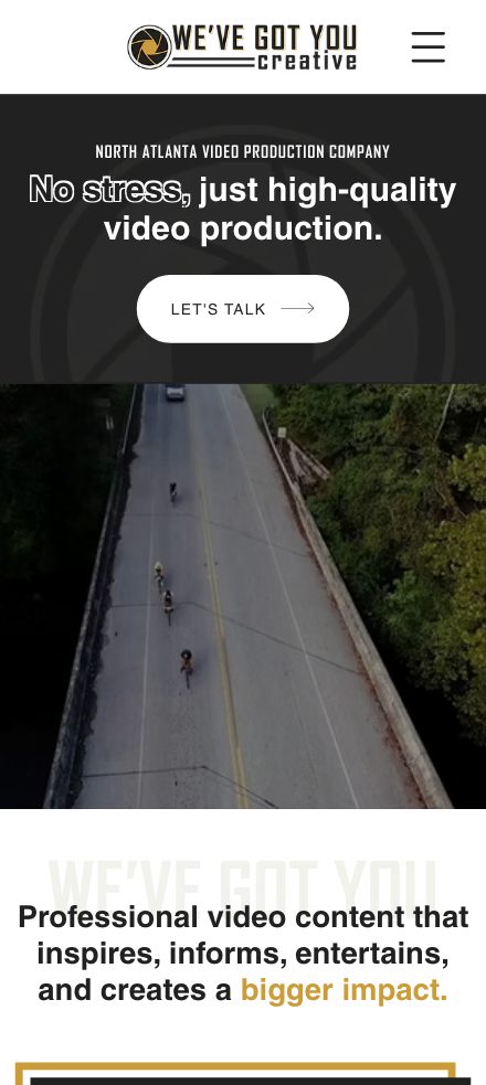 We've Got You Creative on mobile